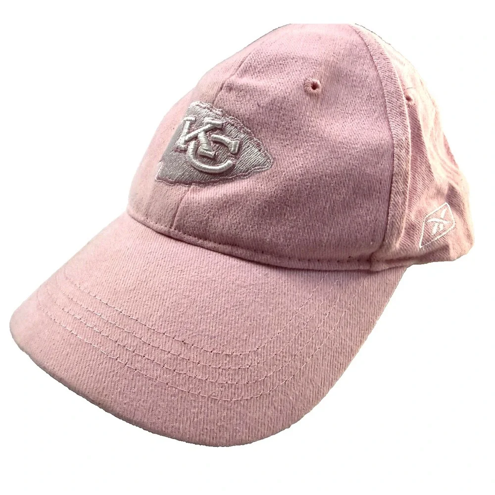 Reebok Chiefs Hat Girls Pink Adjustable NFL Sporty Gameday